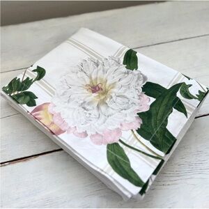 Williams Sonoma Botanical Peonies 70x90” Tablecloth Pivoine Odorante Spring